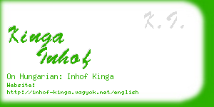 kinga inhof business card